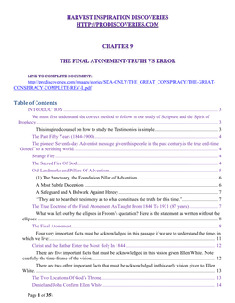 Chapter 9 the Final Atonement-Truth Vs Error