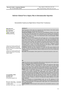 Inferior Gluteal Nerve Injury Due to Intramuscular Injection