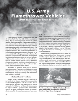 U.S. Army Flamethrower Vehicles (Part Two of a Three-Part Series)