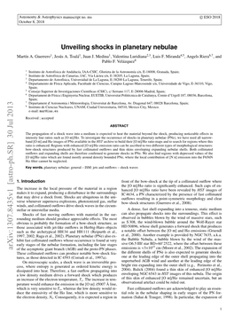 Unveiling Shocks in Planetary Nebulae Mart´In A