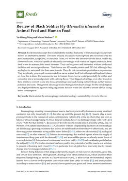 Review of Black Soldier Fly (Hermetia Illucens) As Animal Feed and Human Food