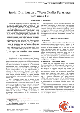 Spatial Distribution of Water Quality Parameters with Using Gis