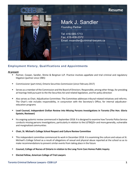 Mark J. Sandler Founding Partner