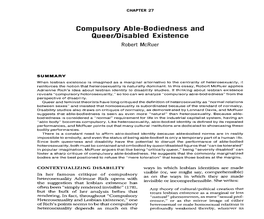 Compulsory Able-Bodiedness and Queer/Disabled Existence