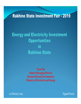 Rakhine State Investment Fair - 2019