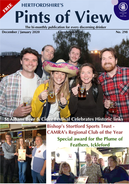 Pints of View the Bi-Monthly Publication for Every Discerning Drinker December / January 2020 Circulation 8750 No