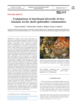 Comparison of Functional Diversity of Two Alaskan Arctic Shelf Epibenthic Communities