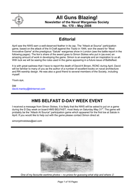 Guns Blazing! Newsletter of the Naval Wargames Society No