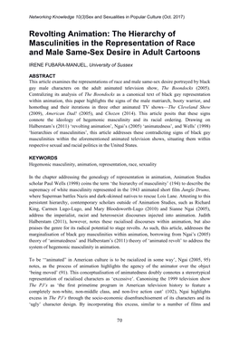 Revolting Animation: the Hierarchy of Masculinities in the Representation of Race and Male Same-Sex Desire in Adult Cartoons