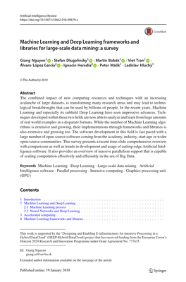 Machine Learning and Deep Learning Frameworks and Libraries for Large-Scale Data Mining: a Survey