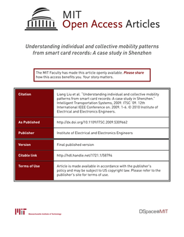 Understanding Individual and Collective Mobility Patterns from Smart Card Records: a Case Study in Shenzhen