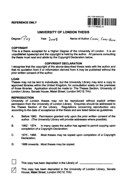 University of London Thesis