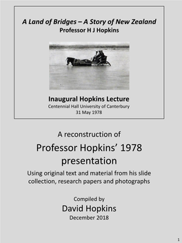 Professor Hopkins' 1978 Presentation