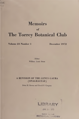 Memoirs of the Torrey Botanical Club