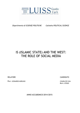 Is (Islamic State) and the West: the Role of Social Media