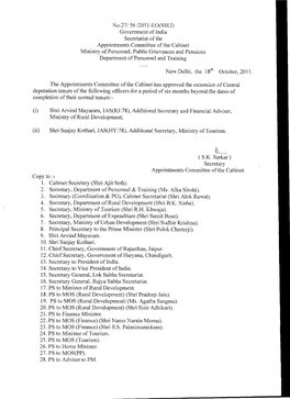 No.27/ 56 /2011-LO(SMJ) Government of India Secretariat of The