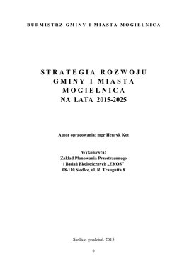 Strategiarozwoju Gminyimiasta Mogielnica Na Lata 2015-2025