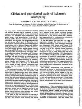 Clinical and Pathological Study of Ischaemic Neuropathy