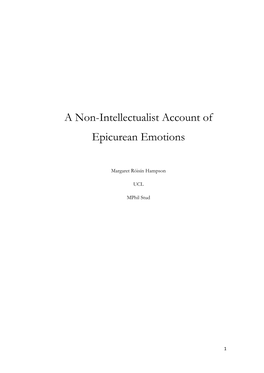 A Non-Intellectualist Account of Epicurean Emotions