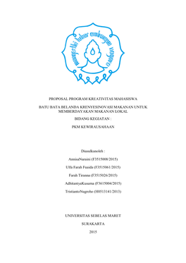 Proposal Program Kreativitas Mahasiswa Batu