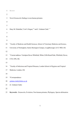 1 Review 1 2 Novel Entamoeba Findings In