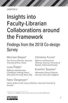 Faculty-Librarian Collaborations Around the Framework Findings from the 2018 Co-Design Survey