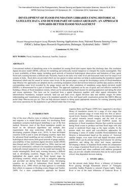 Development of Flood Inundation Libraries Using Historical Satellite Data and Dem for Part of Godavari Basin: an Approach Towards Better Flood Management