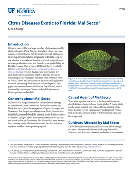 Citrus Diseases Exotic to Florida: Mal Secco1 K.-R