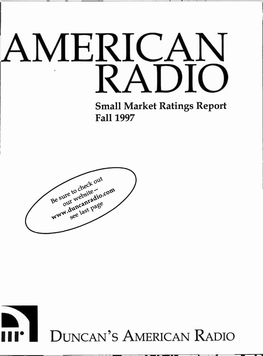 Small Market Ratings Report Fall 1997