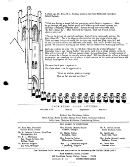 Titil Iltitt CHORISTERS GUILD LETTERS VOLUME XVII� 1965-66� September� Number 1