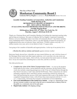 CB1 Testimony to the Assembly Standing Committee On