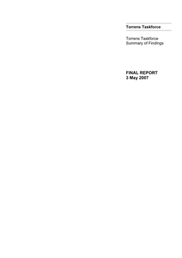 FINAL REPORT 3 May 2007