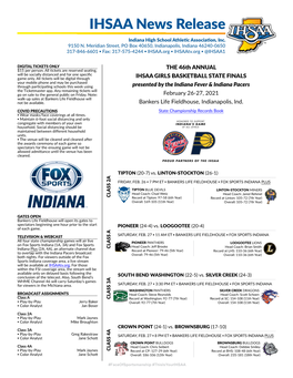 IHSAA News Release