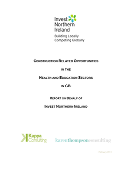 Construction Related Opportunities in the Health and Education Sectors in GB