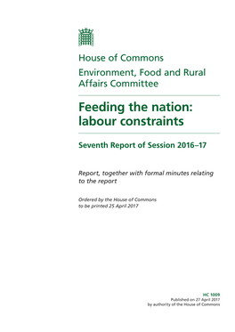 Feeding the Nation: Labour Constraints