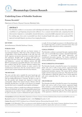 Underlying Cause of Schnitzler Syndrome