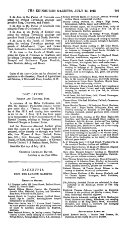 The Edinburgh Gazette, .July 25, 1913. Crompton Llewelyn