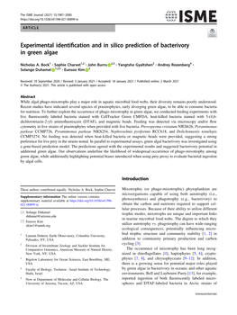 Experimental Identification and in Silico Prediction of Bacterivory In