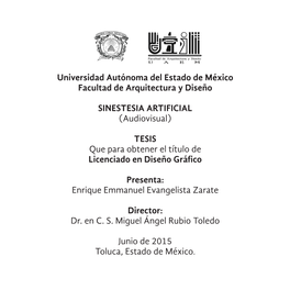 Universidad Autónoma Del Estado De México Facultad De Arquitectura Y Diseño