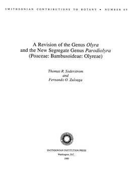 Olyra and the New Segregate Genus Parodiolyra (Poaceae: Bambusoideae: Olyreae)