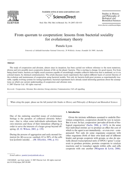 Lessons from Bacterial Sociality for Evolutionary Theory