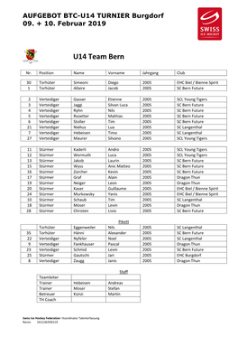 U14 Team Bern