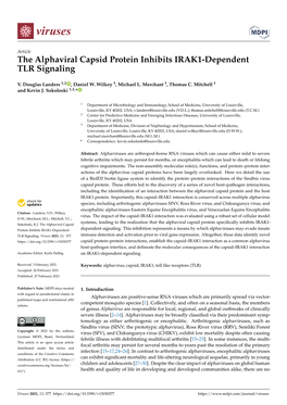 The Alphaviral Capsid Protein Inhibits IRAK1-Dependent TLR Signaling