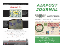 Airpost Journal — ARTICLES — Letters to the 1929 CAM 30 Special Christmas Flight