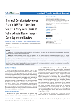 Bilateral Dural Arteriovenous Fistula (DAVF) of “Breschet Sinus”