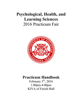 Practicum Fair Handbook 2016