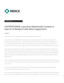 COPPERTONE® Launches Nationwide Contest in Search of Modern Little Miss Coppertone