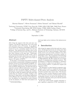 P2PTV Multi-Channel Peers Analysis