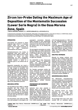 In the Ossa Morena Zone, Spain / BERTA ORDÓÑEZ CASADO (1,*), DIETER GEBAUER (2), LUÍS EGUÍLUZ (3)