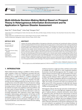 Multi-Attribute Decision-Making Method Based on Prospect Theory in Heterogeneous Information Environment and Its Application in Typhoon Disaster Assessment